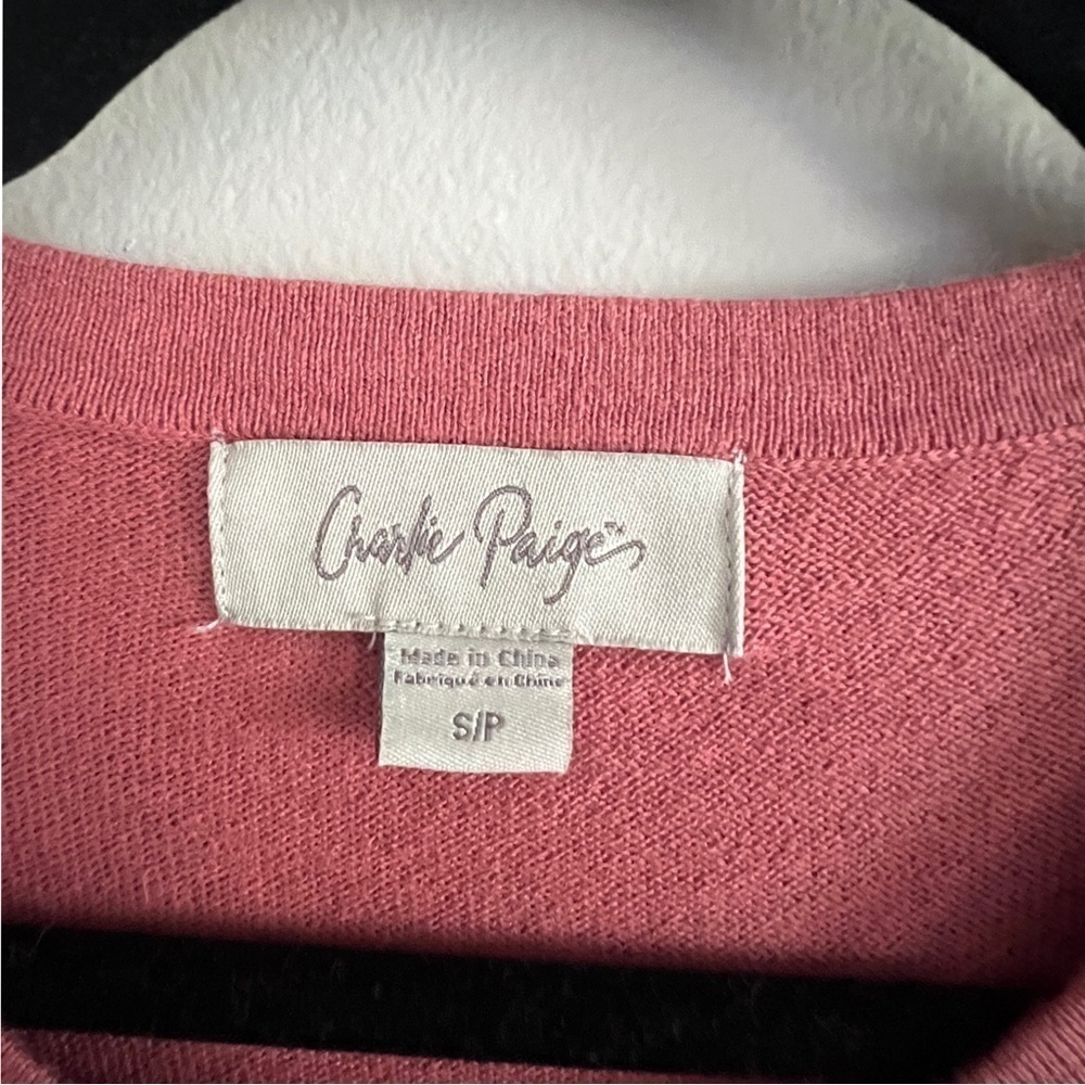 Charlie Paige Layered Poplin Blouse Top With Waist Tie Size Small - Picture 4 of 6